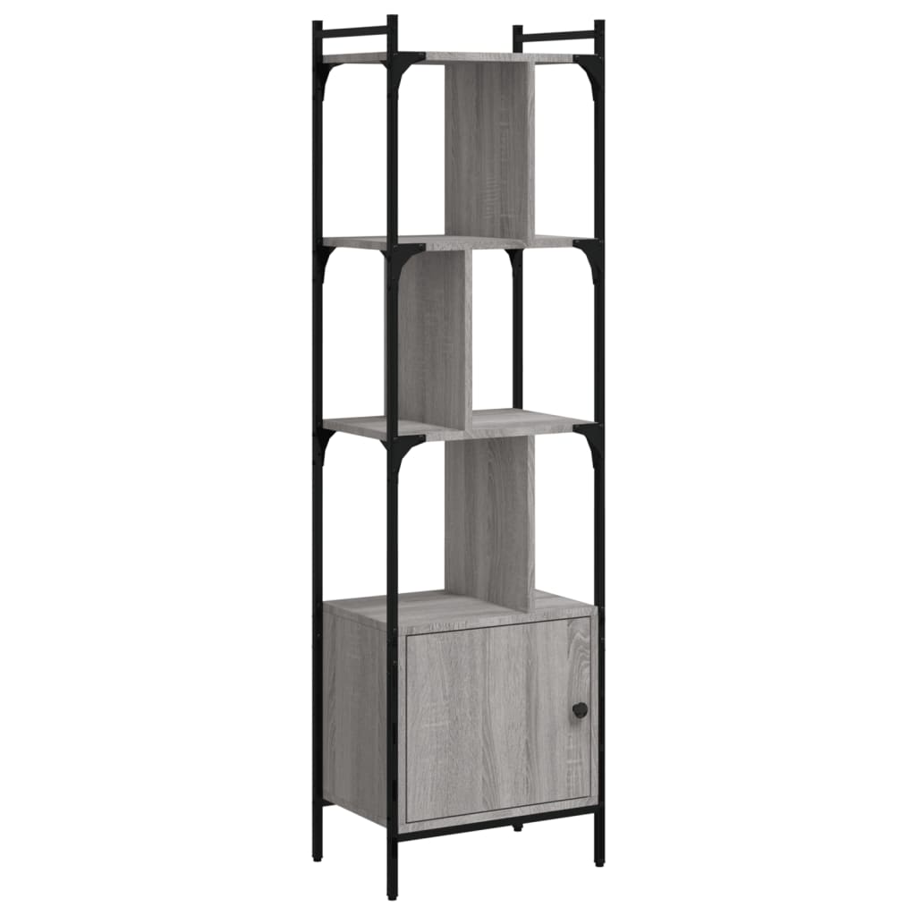 Bookcase with Door Grey Sonoma 44.5x30x154.5 cm Engineered Wood