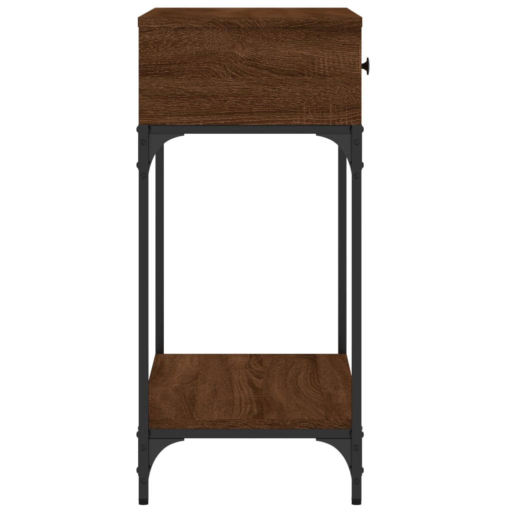 Console Table Brown Oak 75x34.5x75 cm Engineered Wood