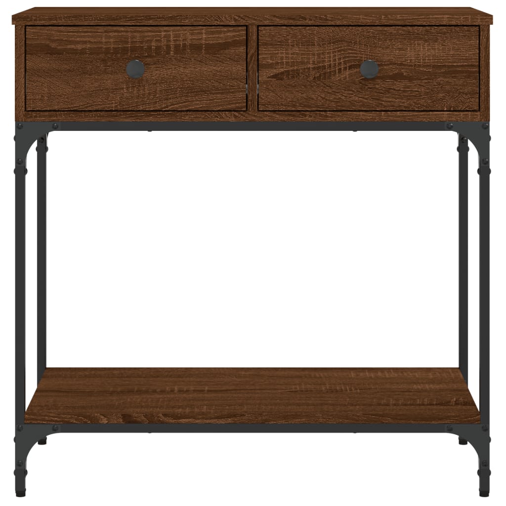 Console Table Brown Oak 75x34.5x75 cm Engineered Wood