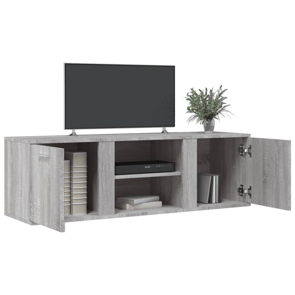 Modern Wooden TV Tele Stand Media Unit Cabinet With 2 Doors & Storage Shelf
