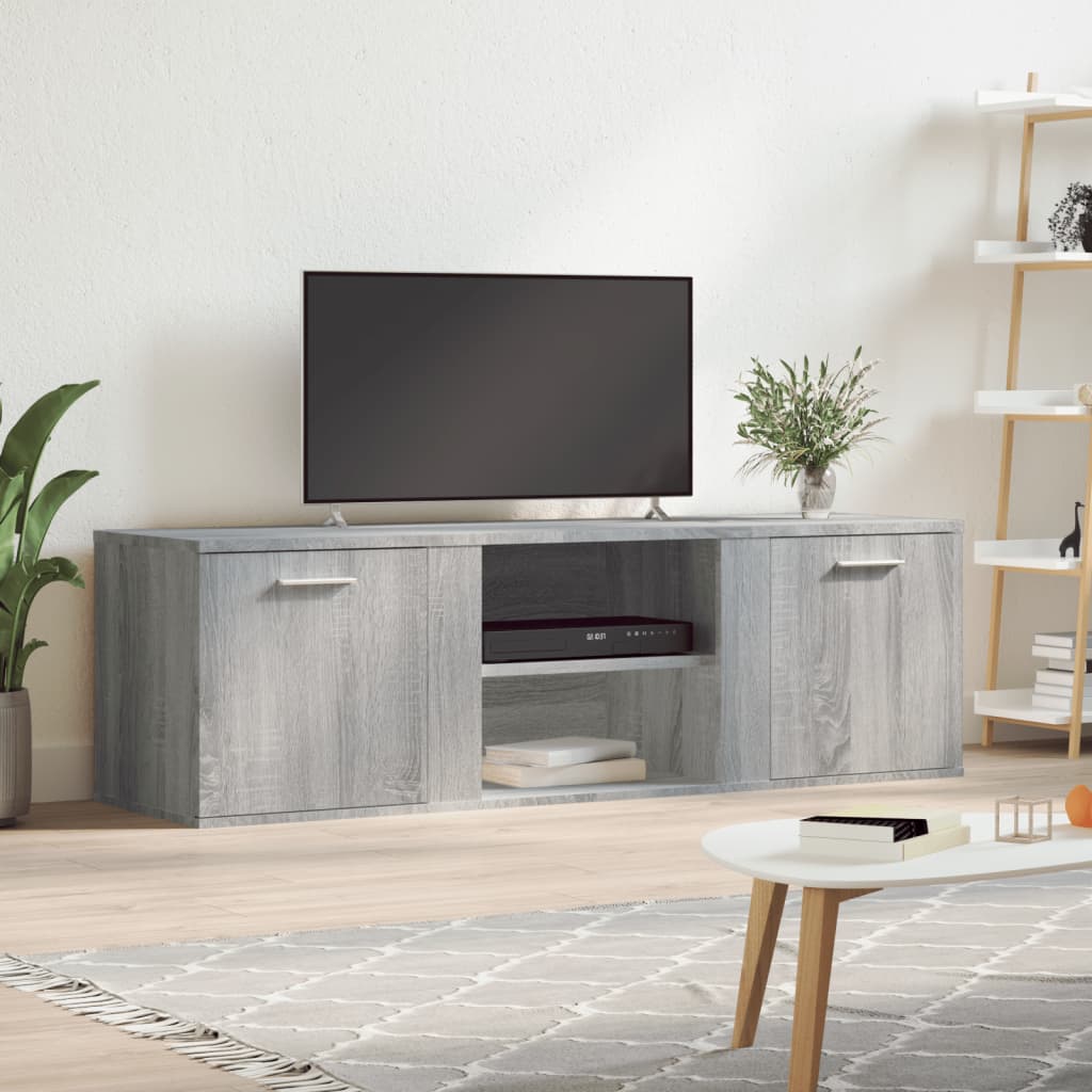 Modern Wooden TV Tele Stand Media Unit Cabinet With 2 Doors & Storage Shelf