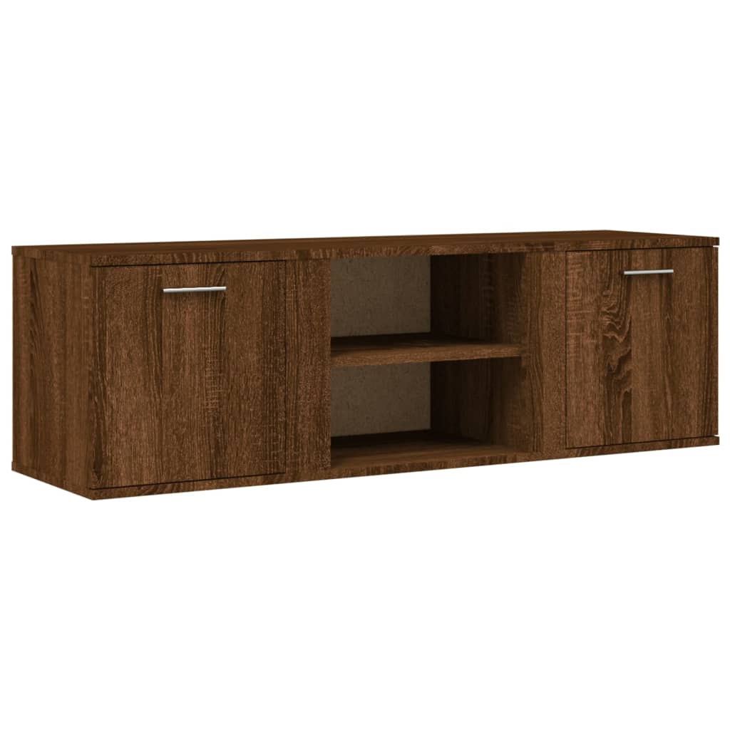 Modern Wooden TV Tele Stand Media Unit Cabinet With 2 Doors & Storage Shelf