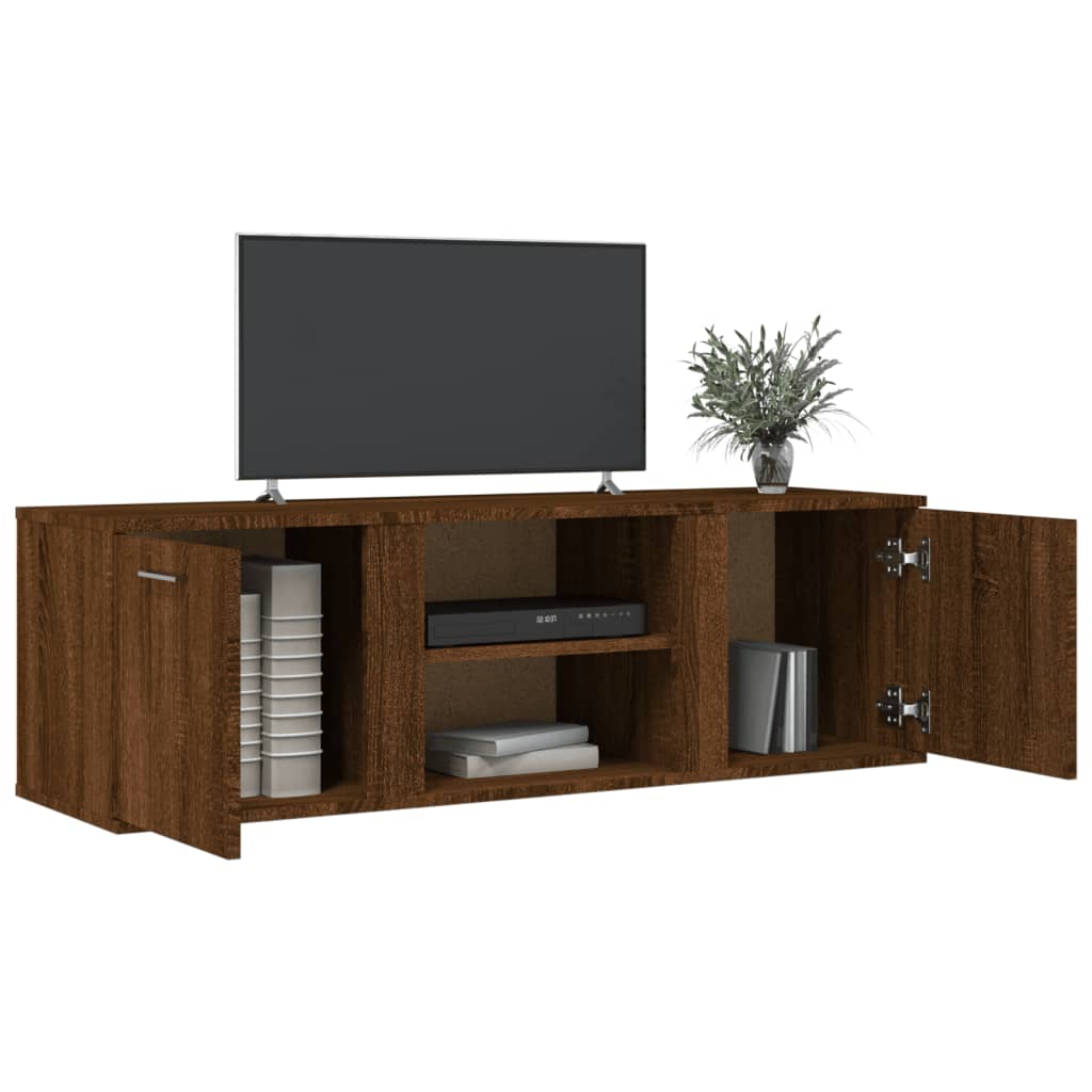 Modern Wooden TV Tele Stand Media Unit Cabinet With 2 Doors & Storage Shelf