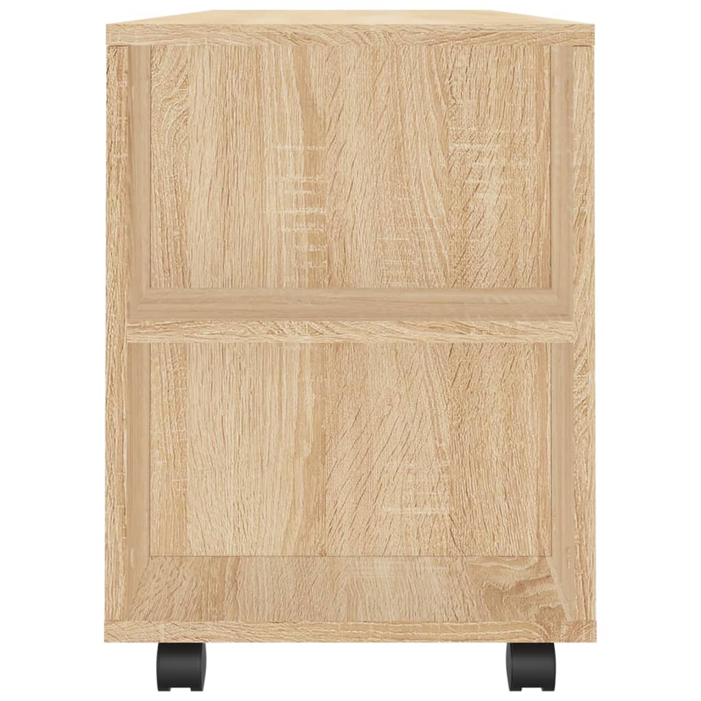 Modern Wooden 40 Inch TV Tele Stand Unit Cabinet With Storage & Wheels