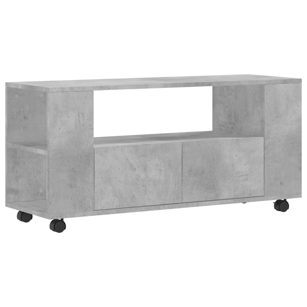 Modern Wooden 40 Inch TV Tele Stand Unit Cabinet With Storage & Wheels