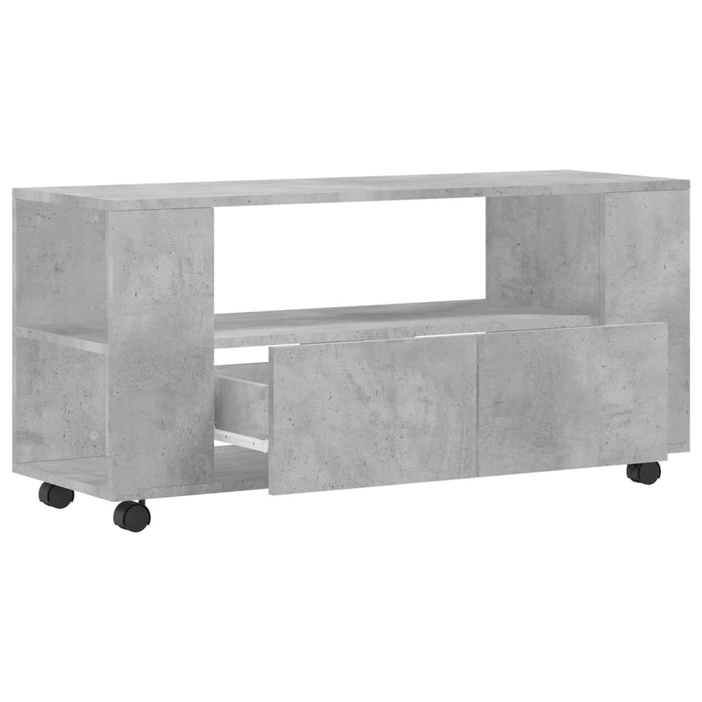 Modern Wooden 40 Inch TV Tele Stand Unit Cabinet With Storage & Wheels