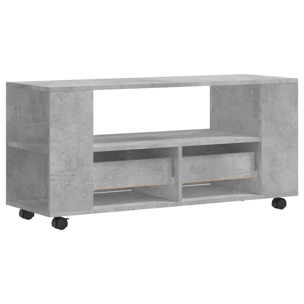 Modern Wooden 40 Inch TV Tele Stand Unit Cabinet With Storage & Wheels