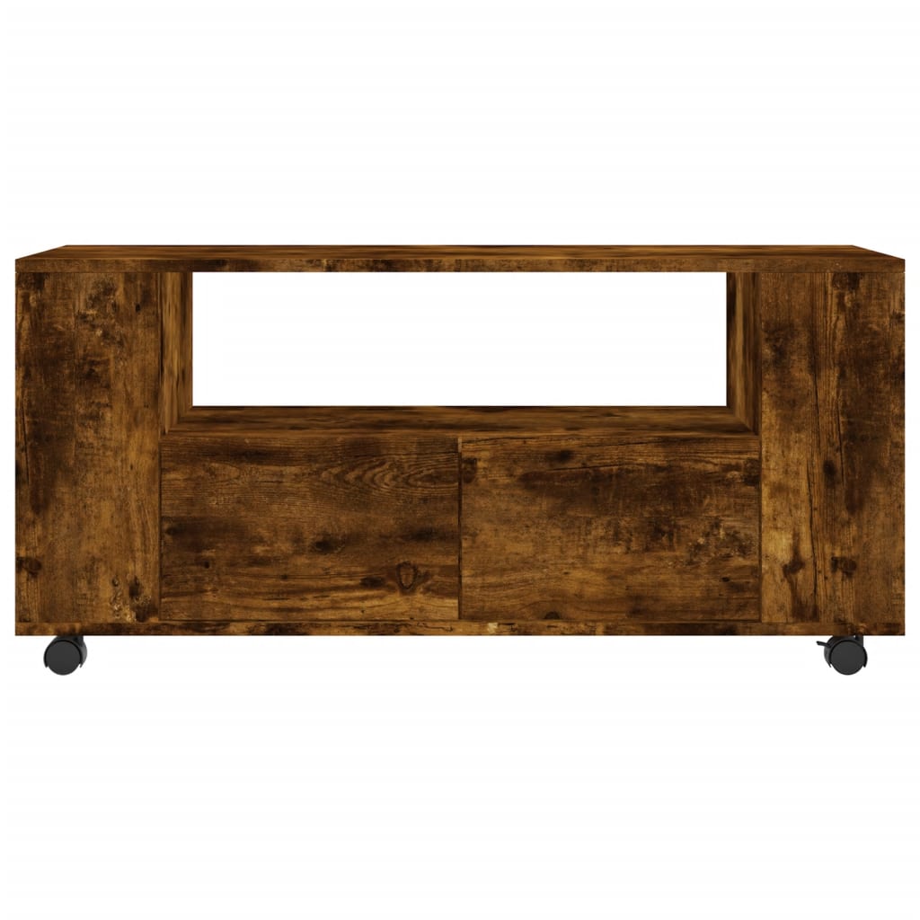 Modern Wooden 40 Inch TV Tele Stand Unit Cabinet With Storage & Wheels