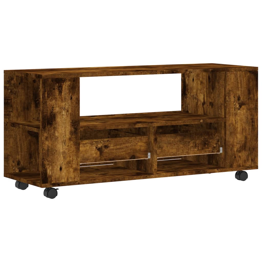Modern Wooden 40 Inch TV Tele Stand Unit Cabinet With Storage & Wheels