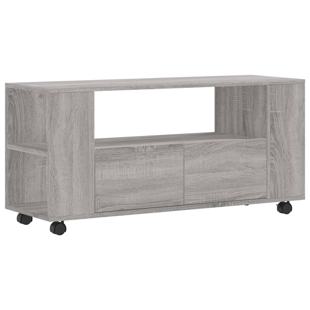 Modern Wooden 40 Inch TV Tele Stand Unit Cabinet With Storage & Wheels