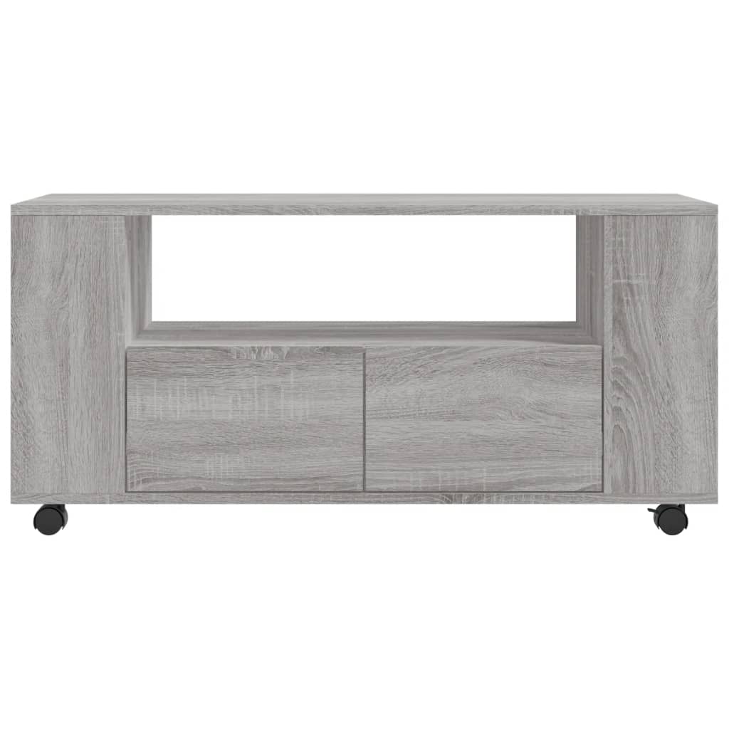 Modern Wooden 40 Inch TV Tele Stand Unit Cabinet With Storage & Wheels