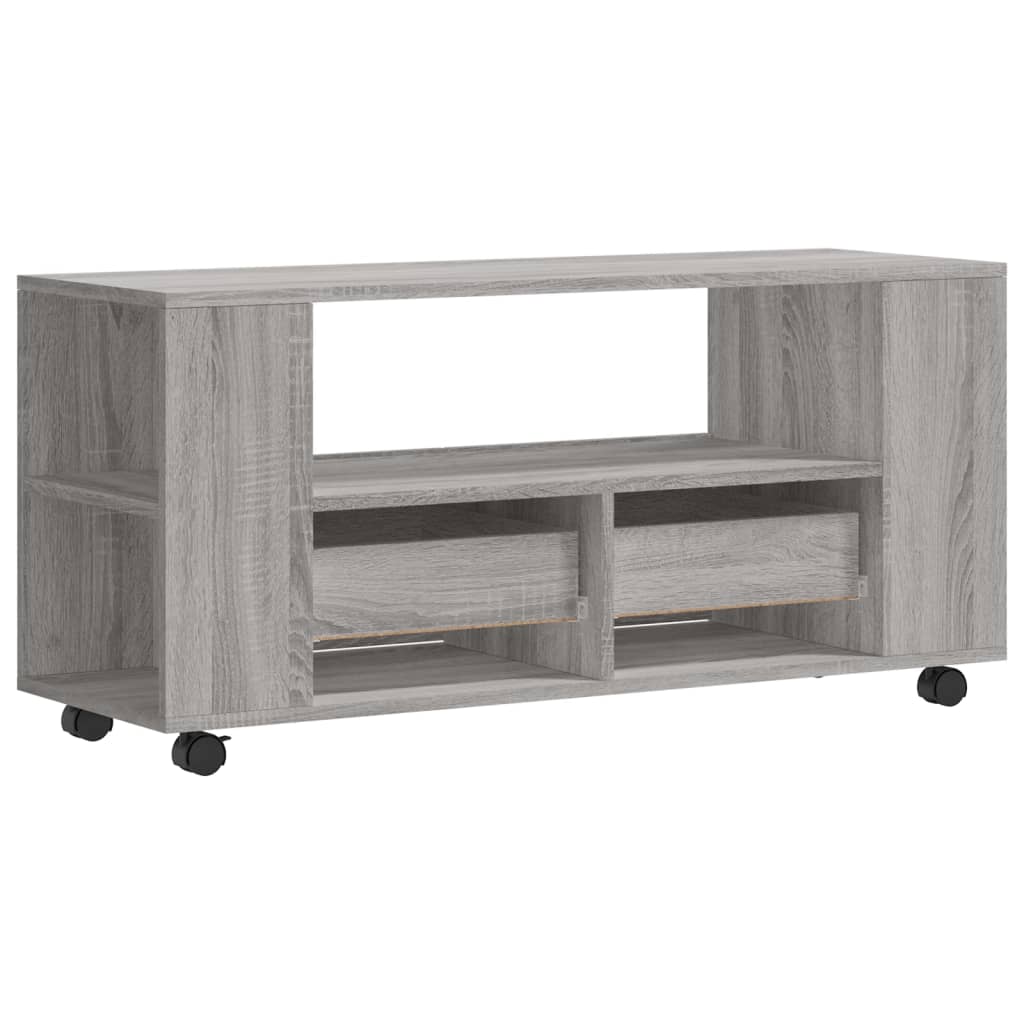 Modern Wooden 40 Inch TV Tele Stand Unit Cabinet With Storage & Wheels