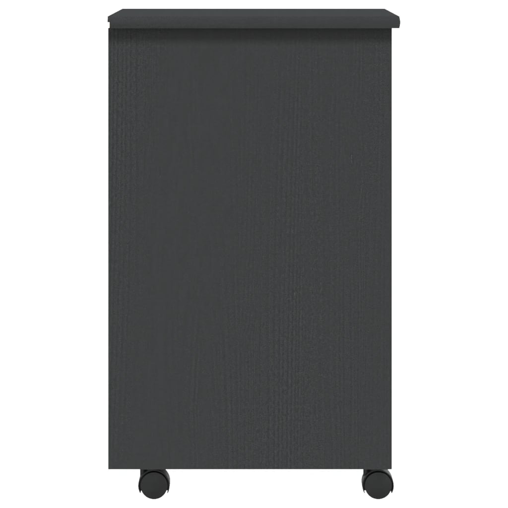 Rolling Cabinet with Drawers MOSS Grey Solid Wood Pine