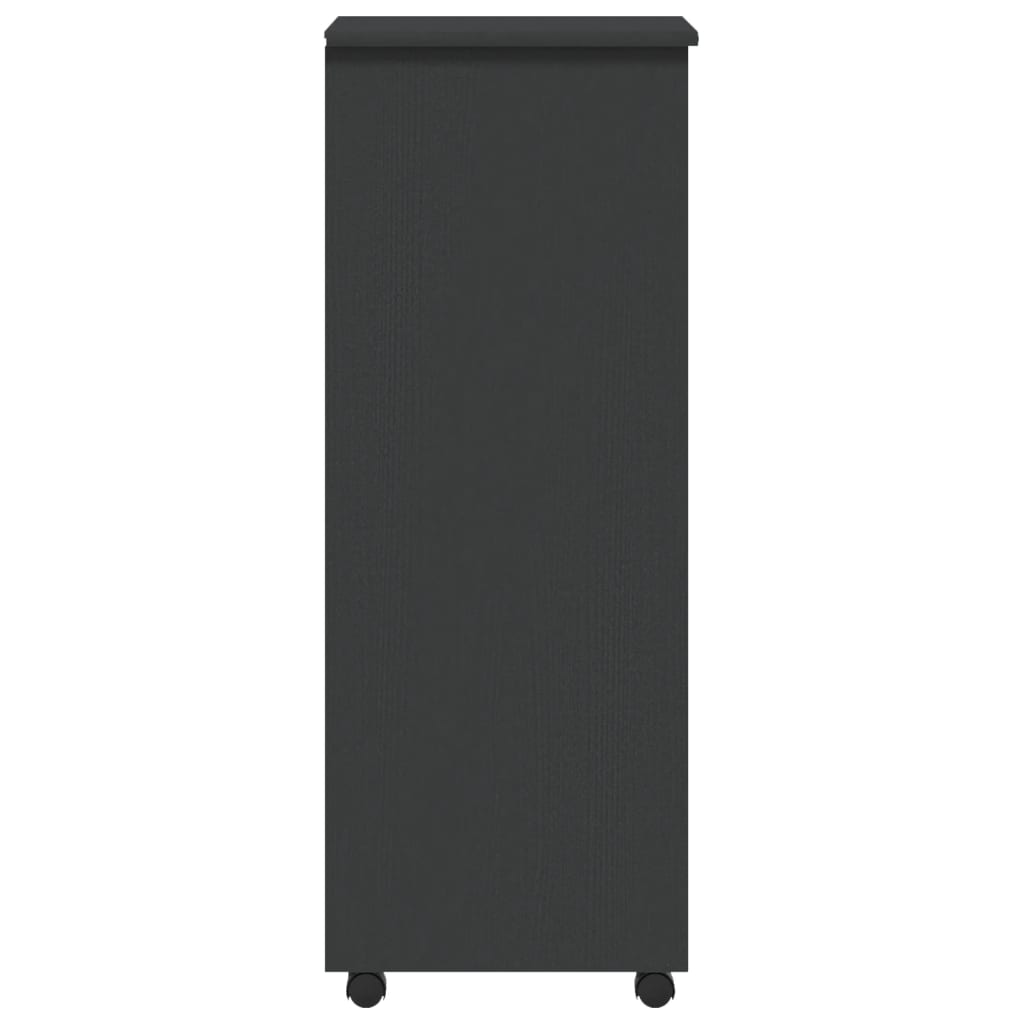 Rolling Cabinet with Drawers MOSS Grey Solid Wood Pine