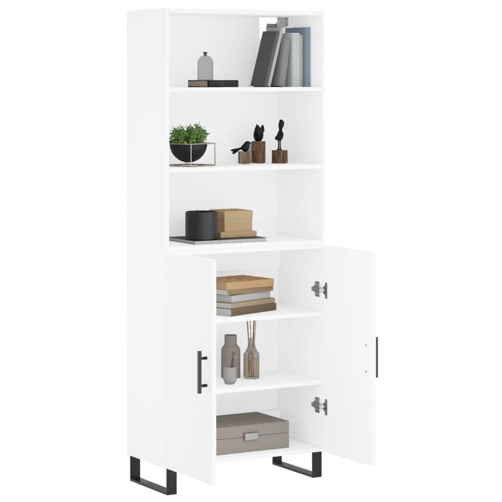 Highboard White 69.5x34x180 cm Engineered Wood