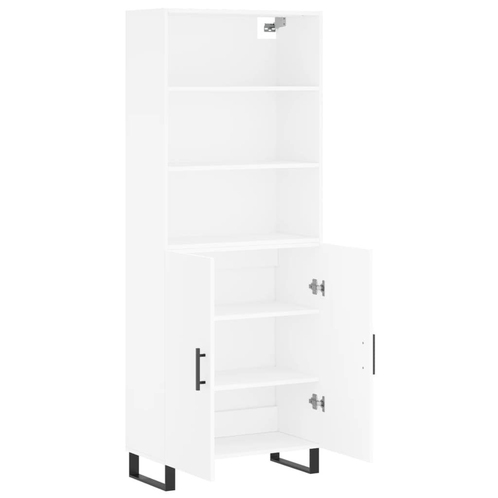 Highboard White 69.5x34x180 cm Engineered Wood