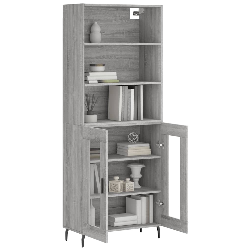 Highboard Grey Sonoma 69.5x34x180 cm Engineered Wood