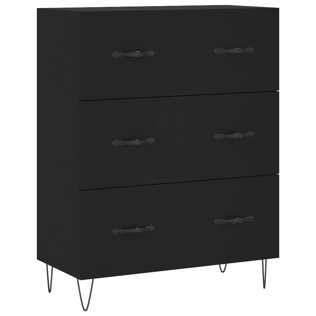 Highboard Black 69.5x34x180 cm Engineered Wood
