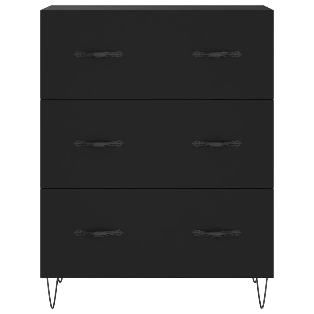 Highboard Black 69.5x34x180 cm Engineered Wood