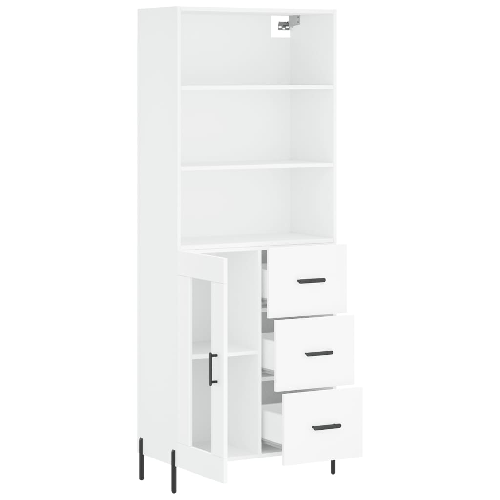 Highboard White 69.5x34x180 cm Engineered Wood