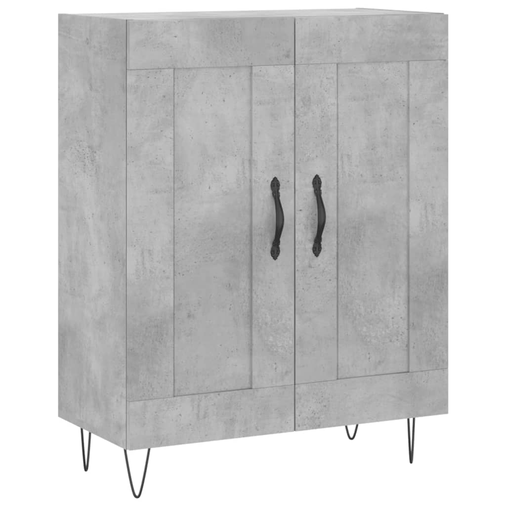 Highboard Concrete Grey 69.5x34x180 cm Engineered Wood