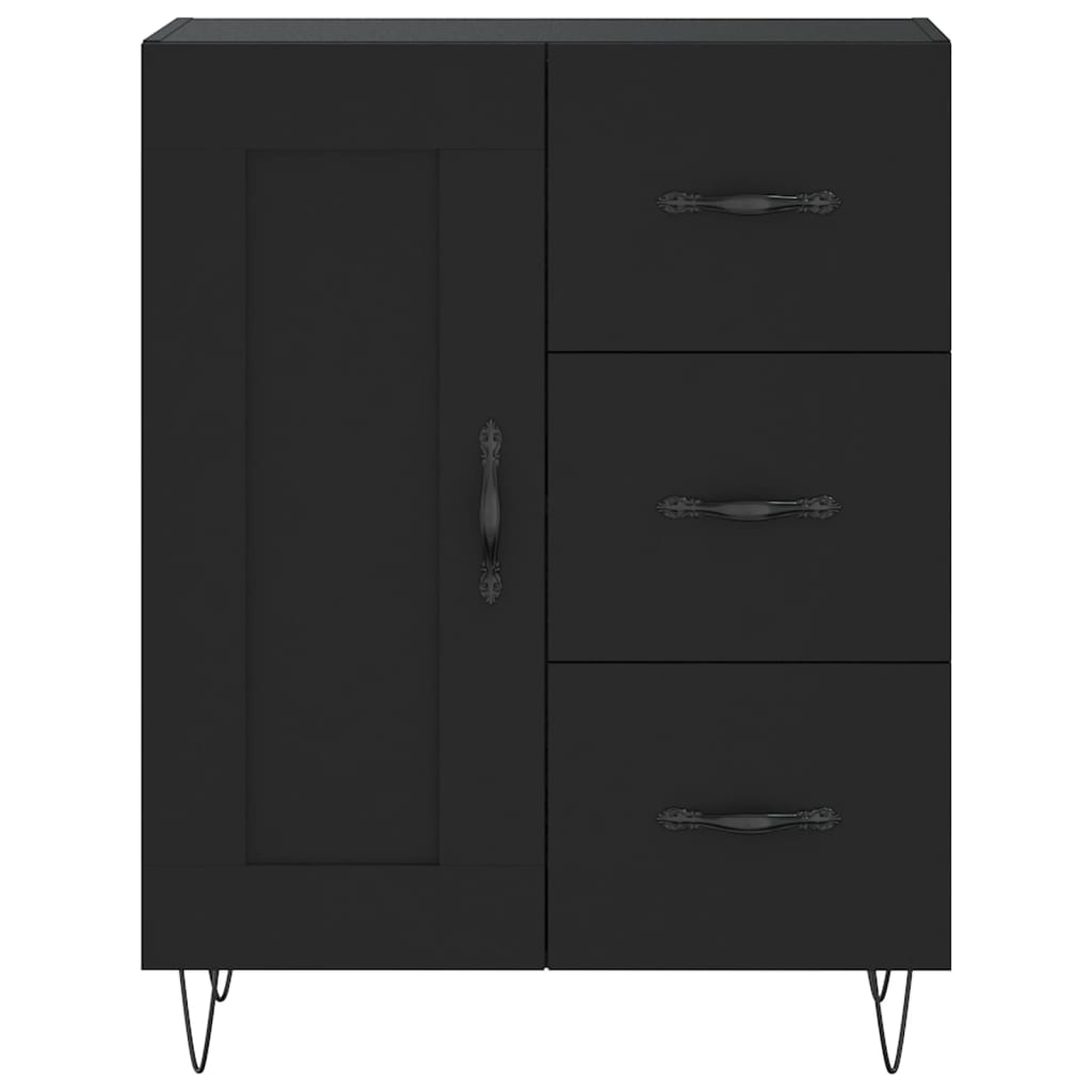 Highboard Black 69.5x34x180 cm Engineered Wood