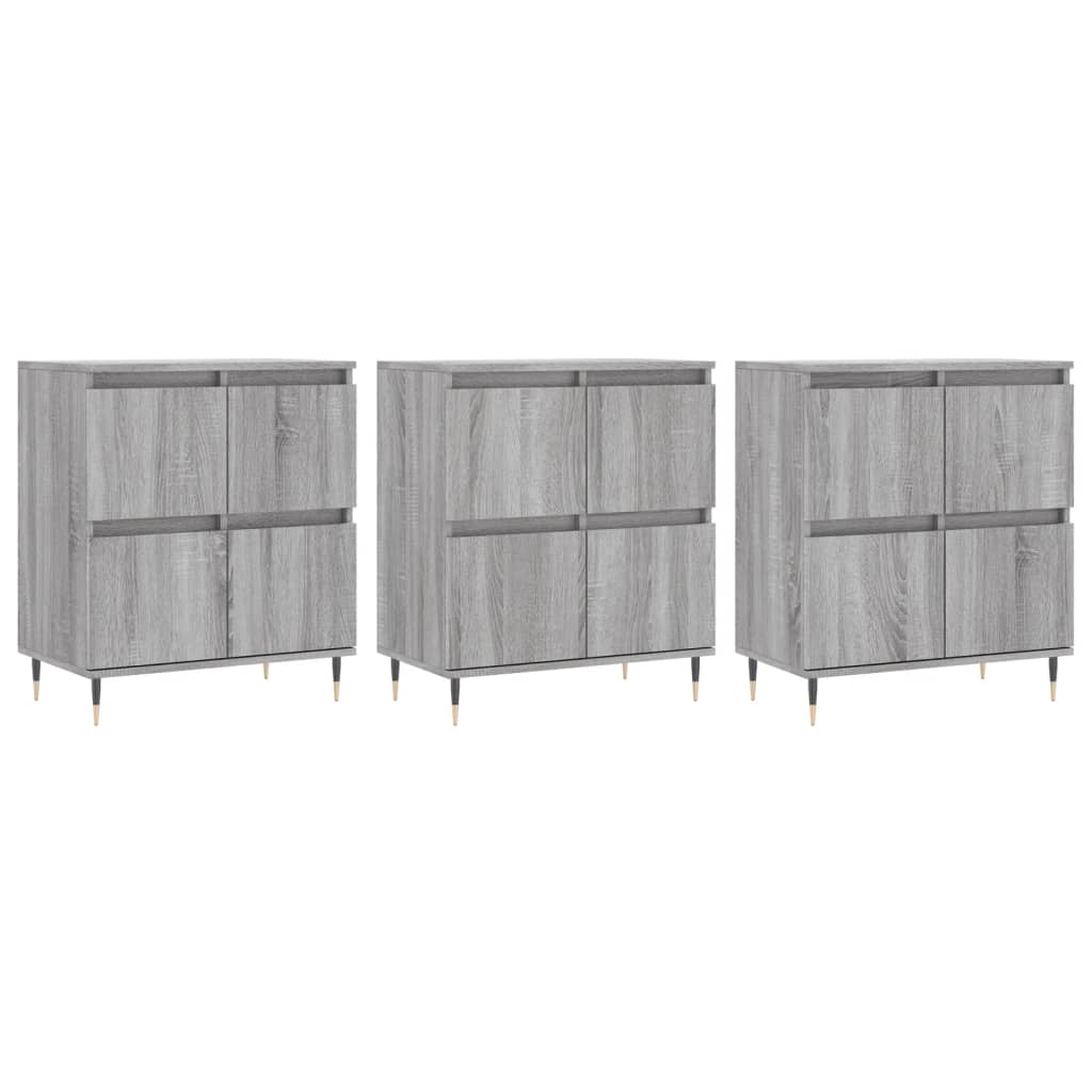 Sideboards 3 pcs Grey Sonoma Engineered Wood