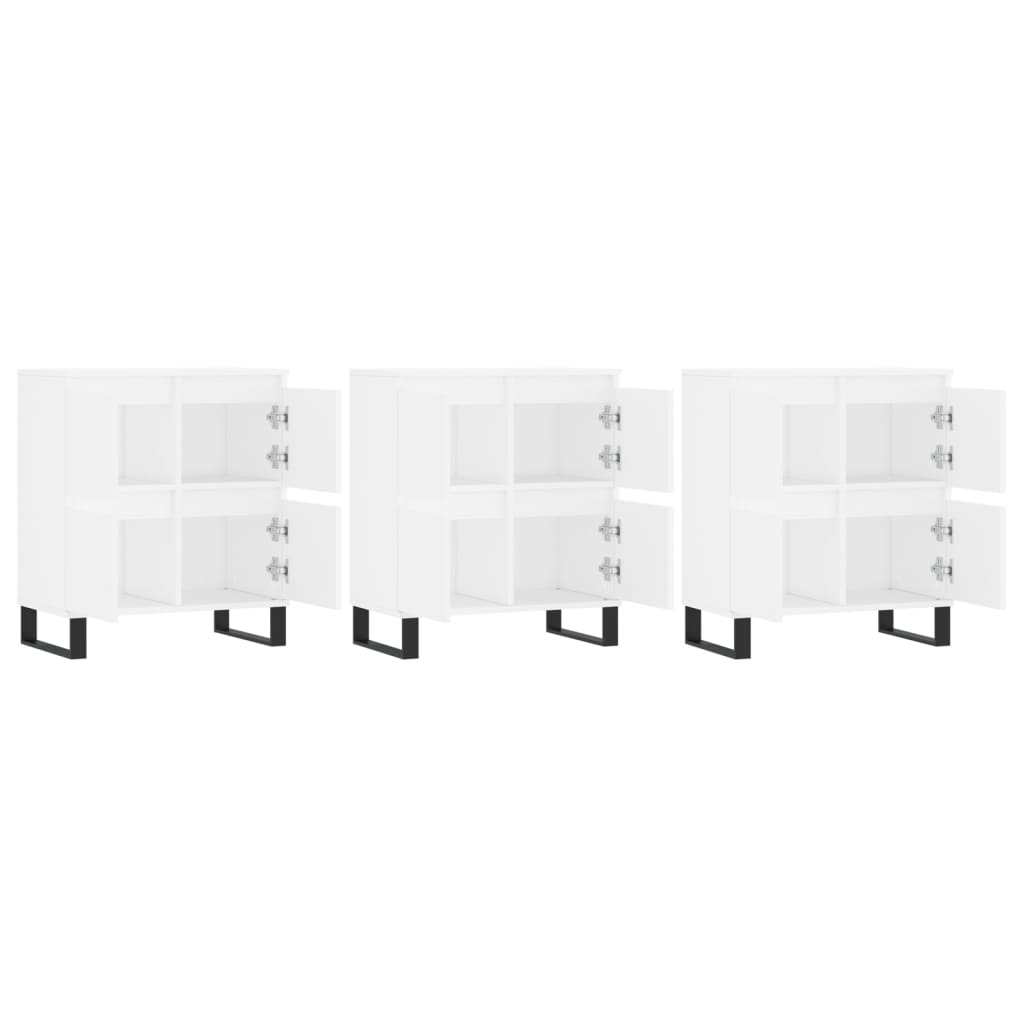 Sideboards 3 pcs White Engineered Wood
