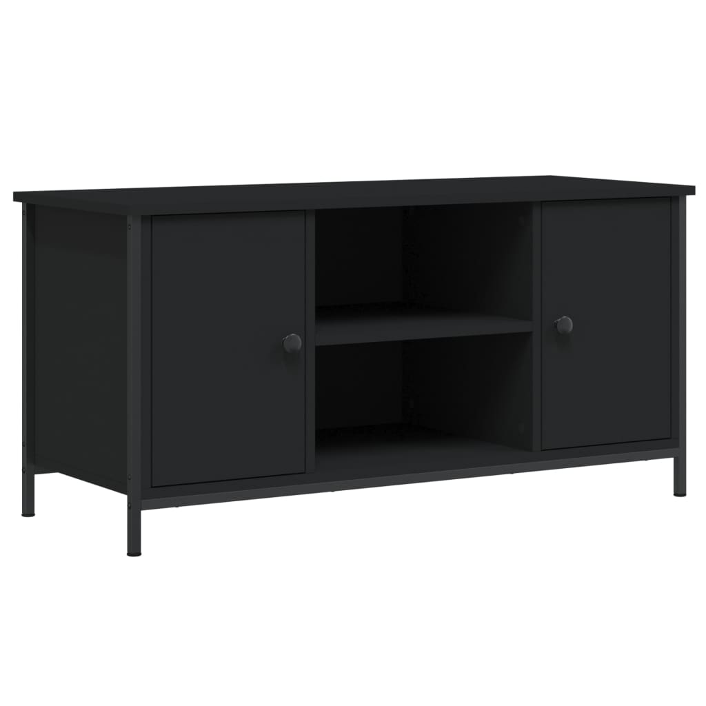 Modern Wooden 40 Inch TV Tele Stand Unit Cabinet With 2 Doors & Open Shelve