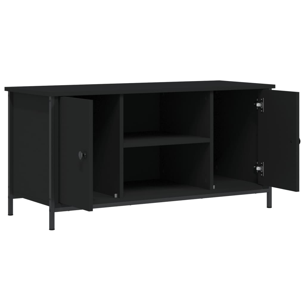 Modern Wooden 40 Inch TV Tele Stand Unit Cabinet With 2 Doors & Open Shelve