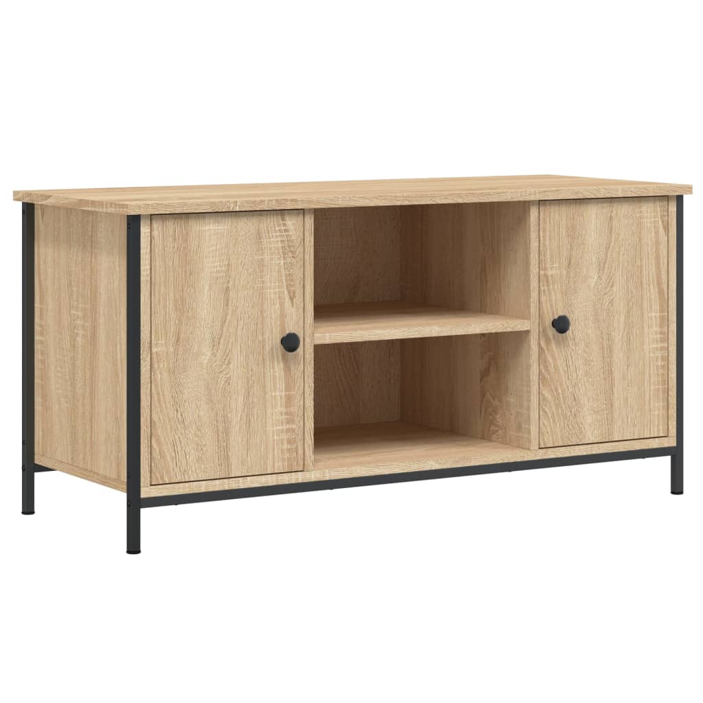 Modern Wooden 40 Inch TV Tele Stand Unit Cabinet With 2 Doors & Open Shelve