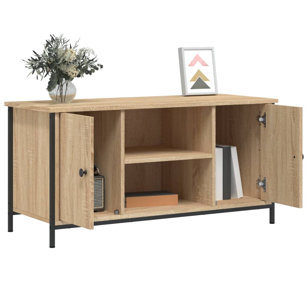 Modern Wooden 40 Inch TV Tele Stand Unit Cabinet With 2 Doors & Open Shelve