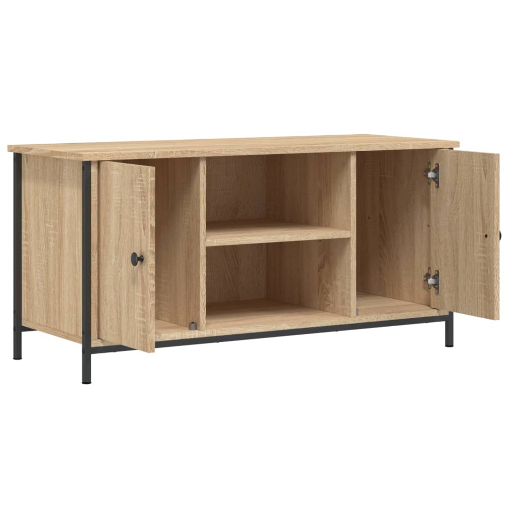 Modern Wooden 40 Inch TV Tele Stand Unit Cabinet With 2 Doors & Open Shelve