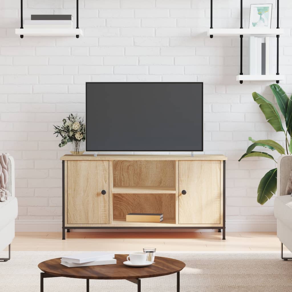 Modern Wooden 40 Inch TV Tele Stand Unit Cabinet With 2 Doors & Open Shelve