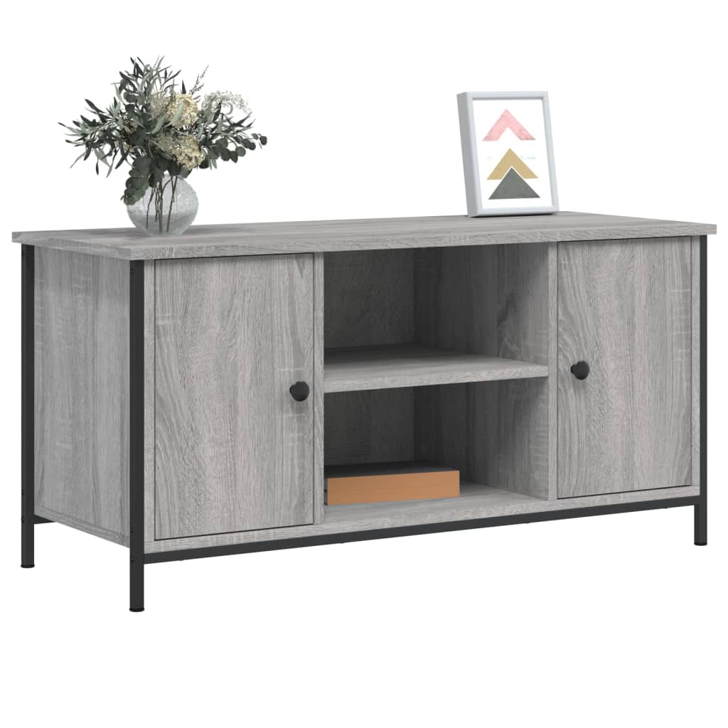Modern Wooden 40 Inch TV Tele Stand Unit Cabinet With 2 Doors & Open Shelve