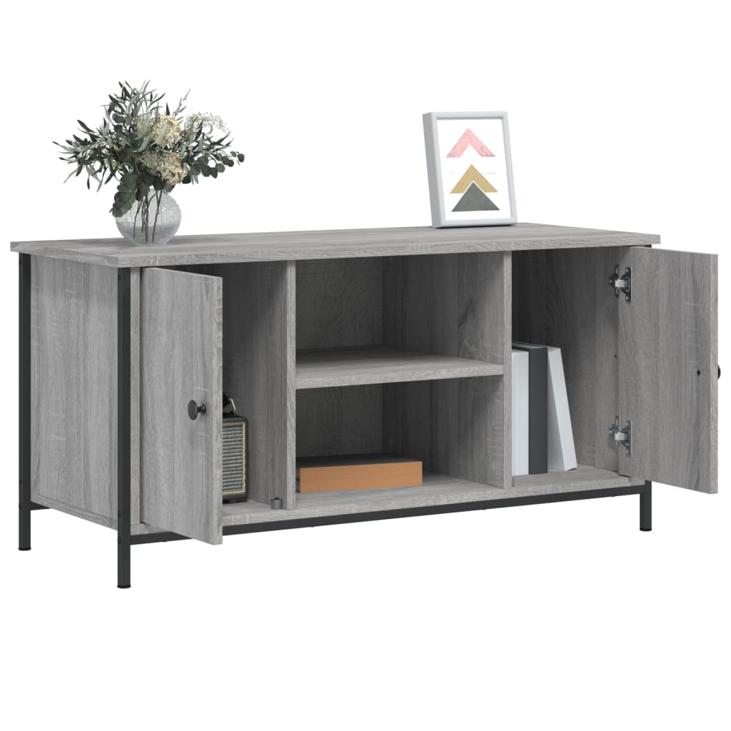 Modern Wooden 40 Inch TV Tele Stand Unit Cabinet With 2 Doors & Open Shelve