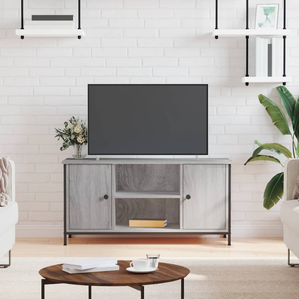 Modern Wooden 40 Inch TV Tele Stand Unit Cabinet With 2 Doors & Open Shelve