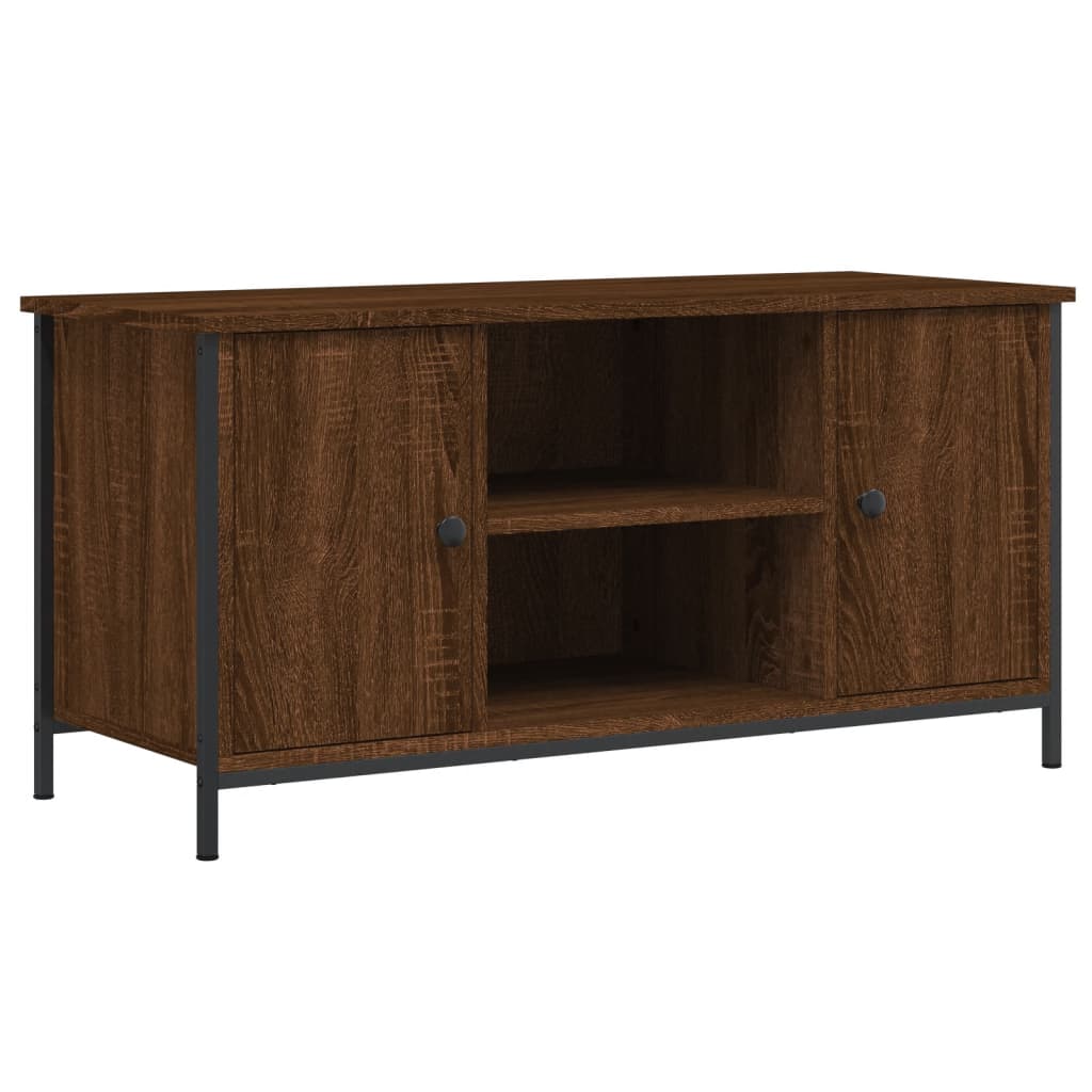 Modern Wooden 40 Inch TV Tele Stand Unit Cabinet With 2 Doors & Open Shelve
