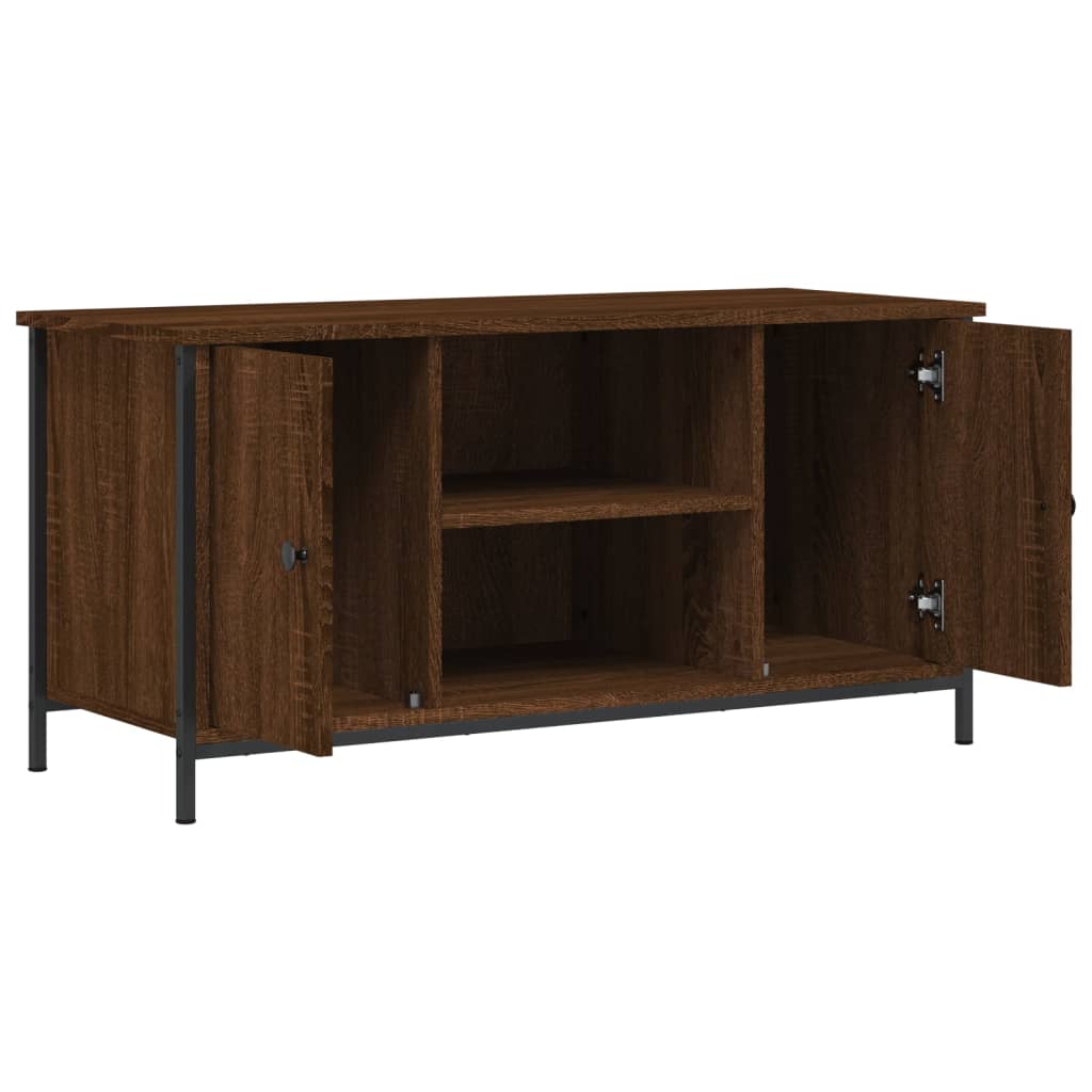 Modern Wooden 40 Inch TV Tele Stand Unit Cabinet With 2 Doors & Open Shelve