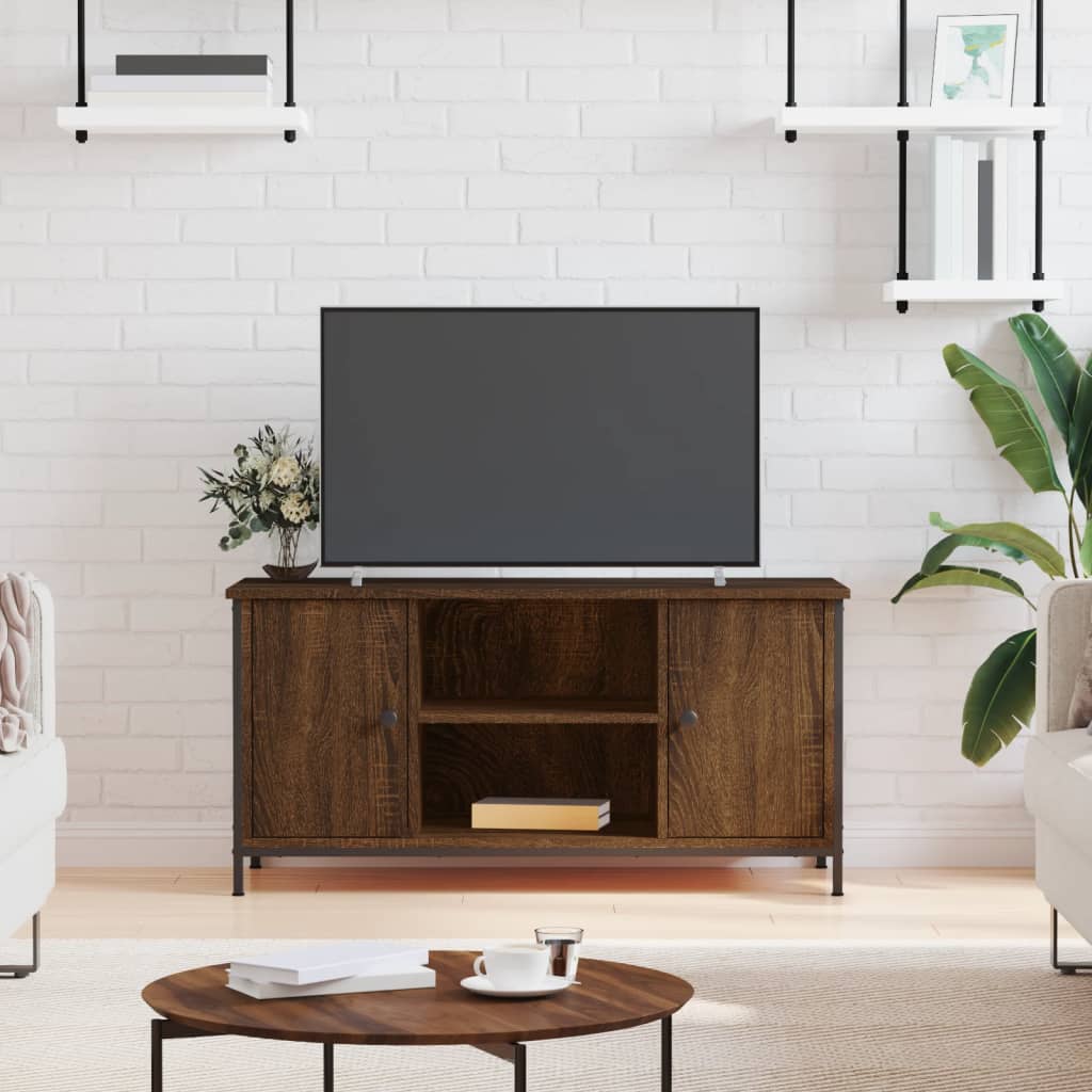 Modern Wooden 40 Inch TV Tele Stand Unit Cabinet With 2 Doors & Open Shelve