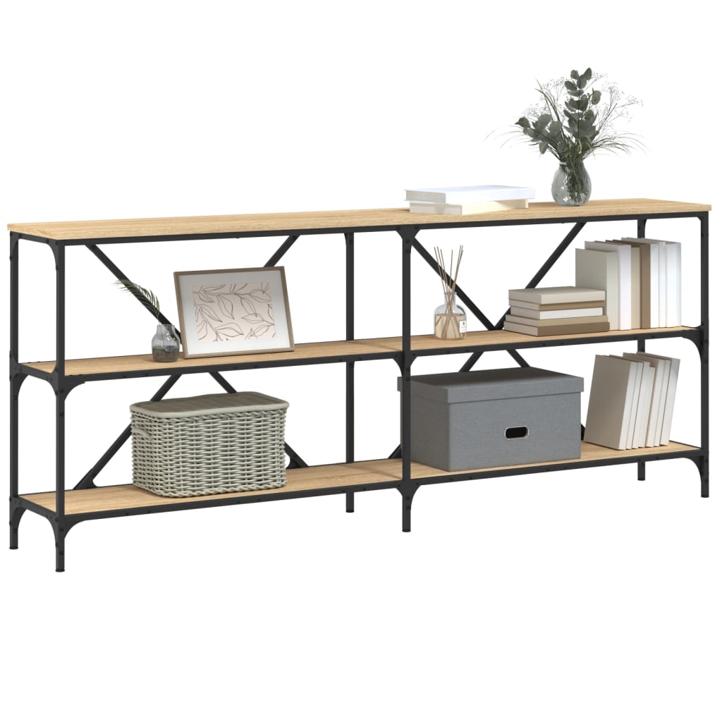 Console Table Sonoma Oak 180x30x75 cm Engineered Wood and Iron