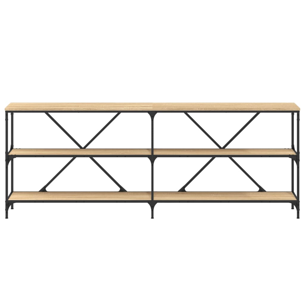 Console Table Sonoma Oak 200x30x75 cm Engineered Wood and Iron