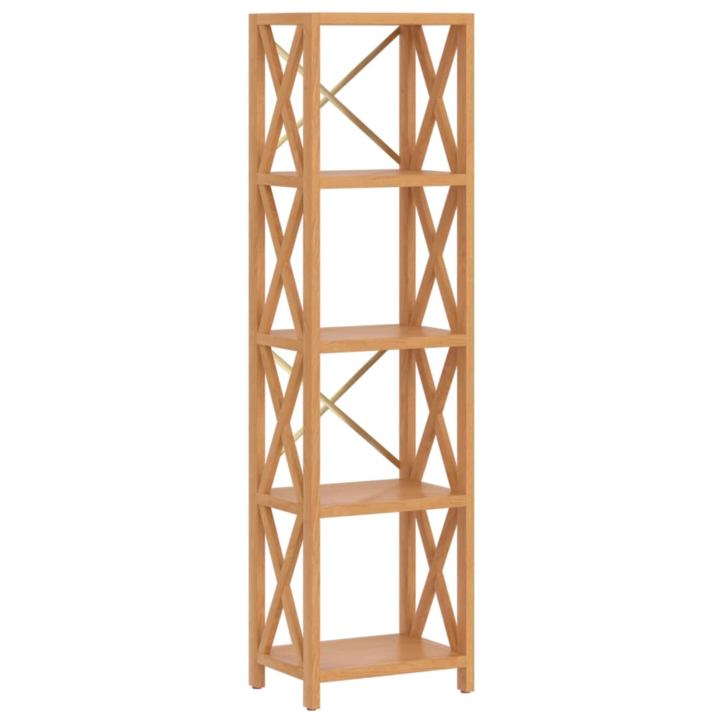 5-Tier Shelf 40x30x146 cm Solid Wood Oak