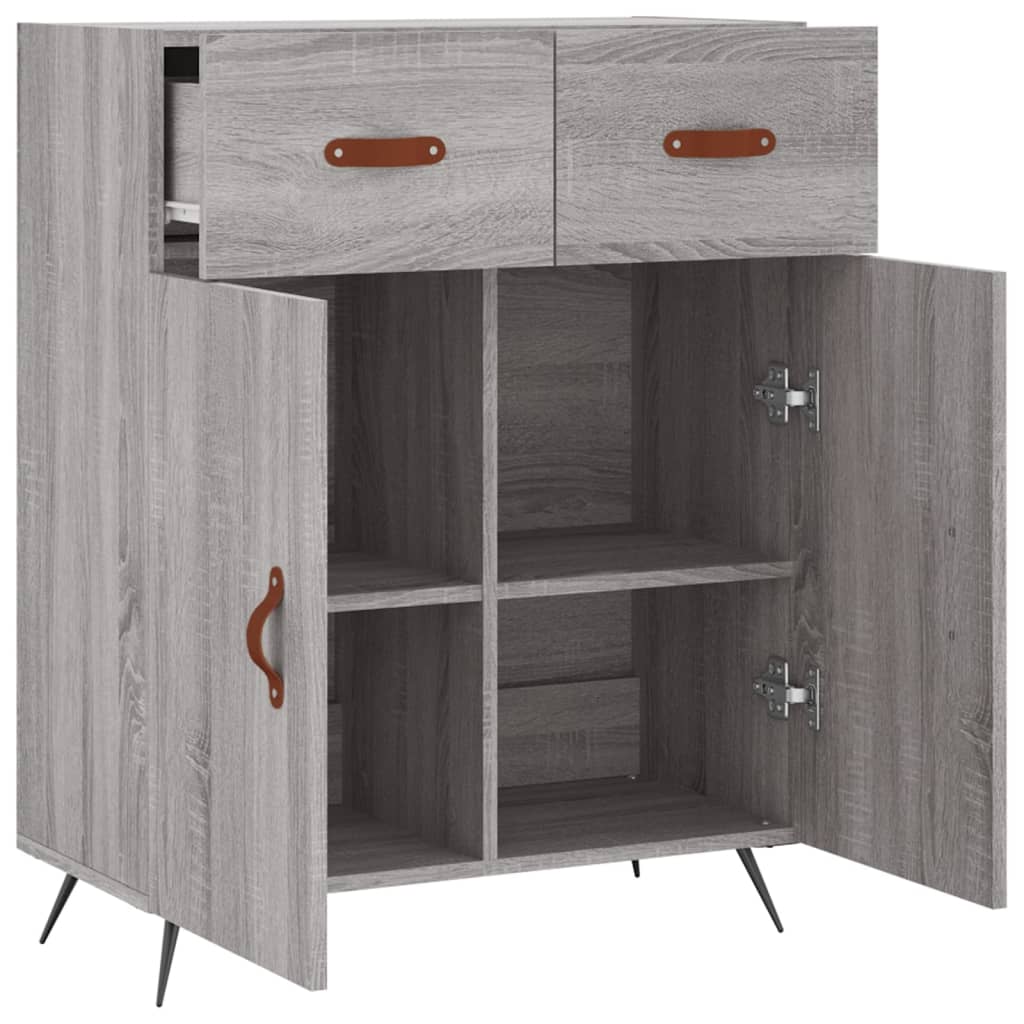 Sideboard Grey Sonoma 69.5x34x90 cm Engineered Wood