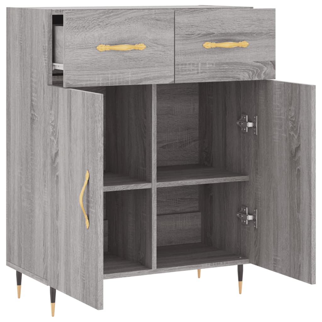 Sideboard Grey Sonoma 69.5x34x90 cm Engineered Wood