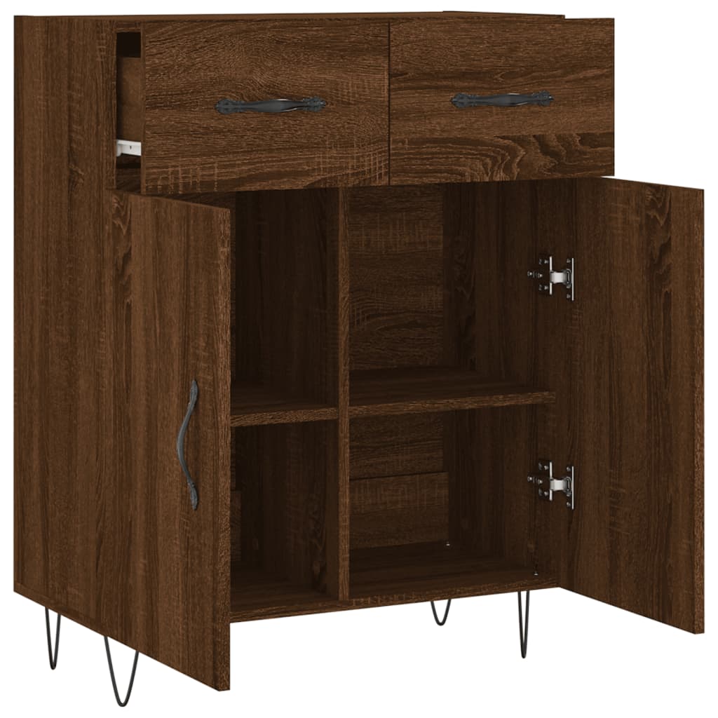 Sideboard Brown Oak 69.5x34x90 cm Engineered Wood