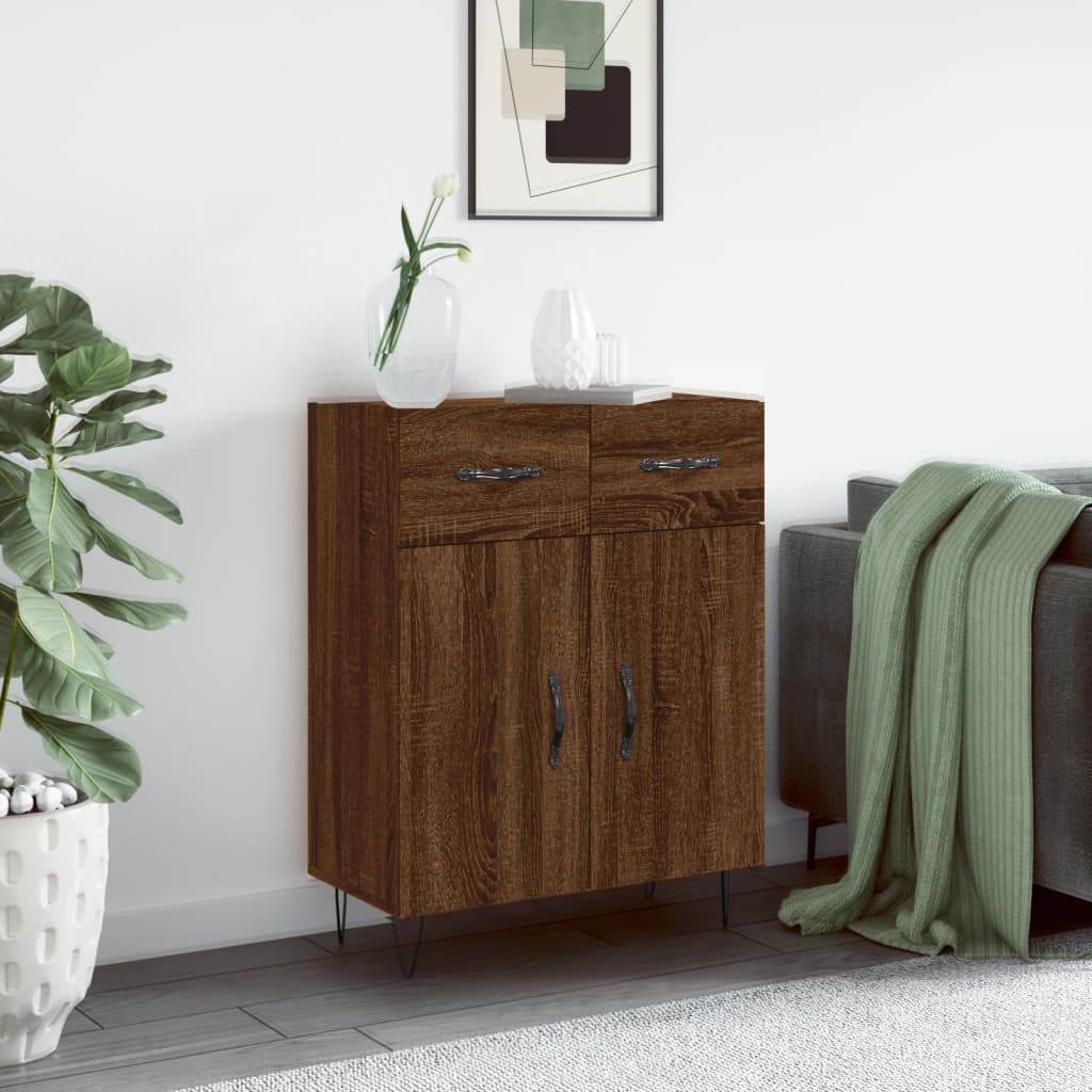 Sideboard Brown Oak 69.5x34x90 cm Engineered Wood