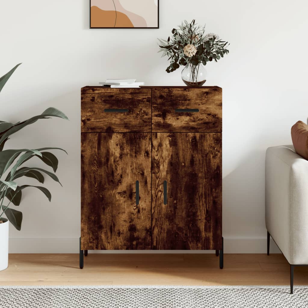 Sideboard Smoked Oak 69.5x34x90 cm Engineered Wood