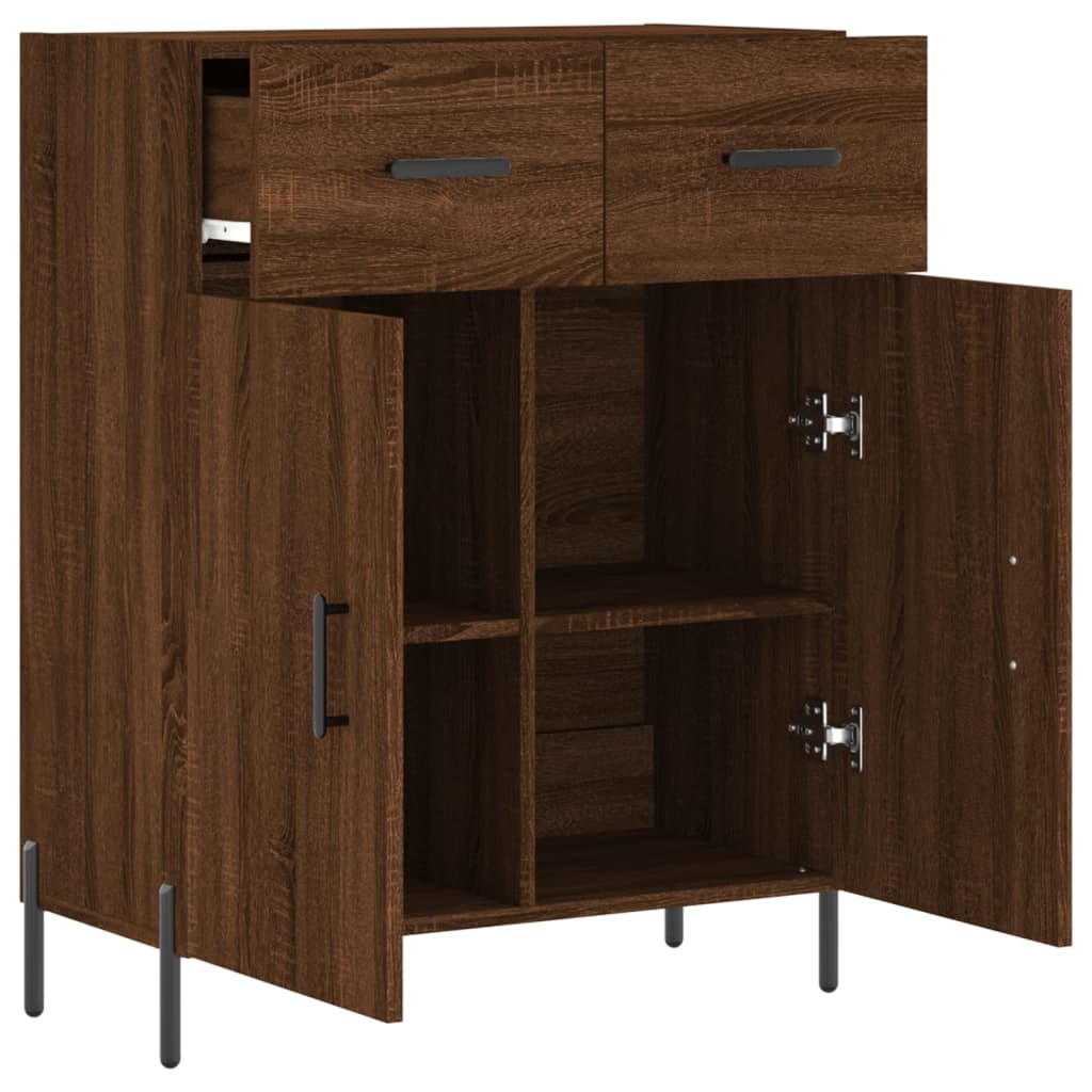 Sideboard Brown Oak 69.5x34x90 cm Engineered Wood