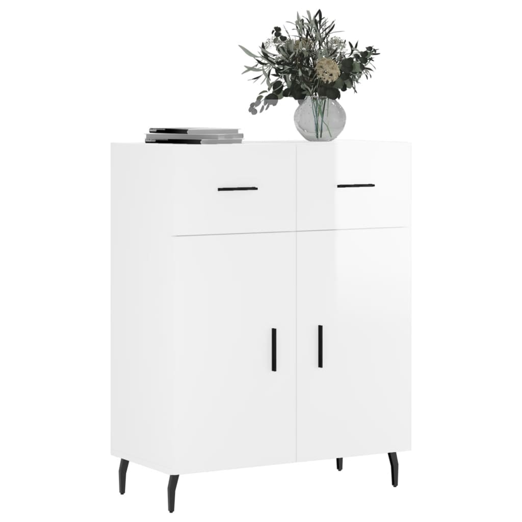 Sideboard High Gloss White 69.5x34x90 cm Engineered Wood